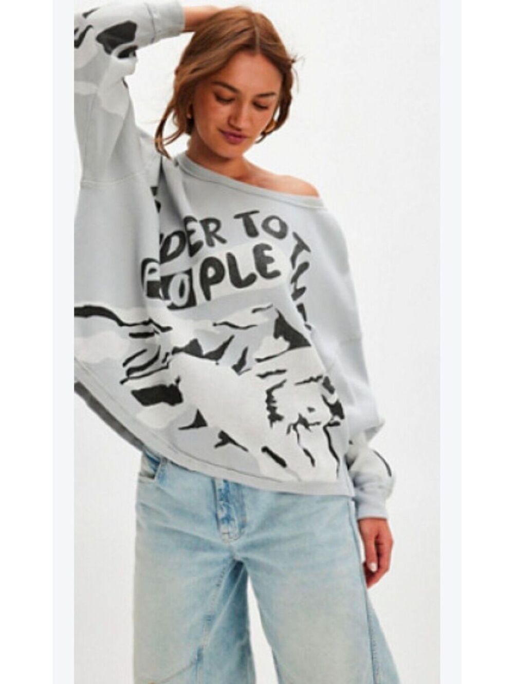 $98|Sz.M| Free People x Ragabond - Powder To The People Thermal Tee